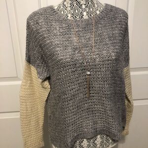 Gray and Cream Sweater Size Small